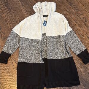 Colorblock Hooded Cardigan